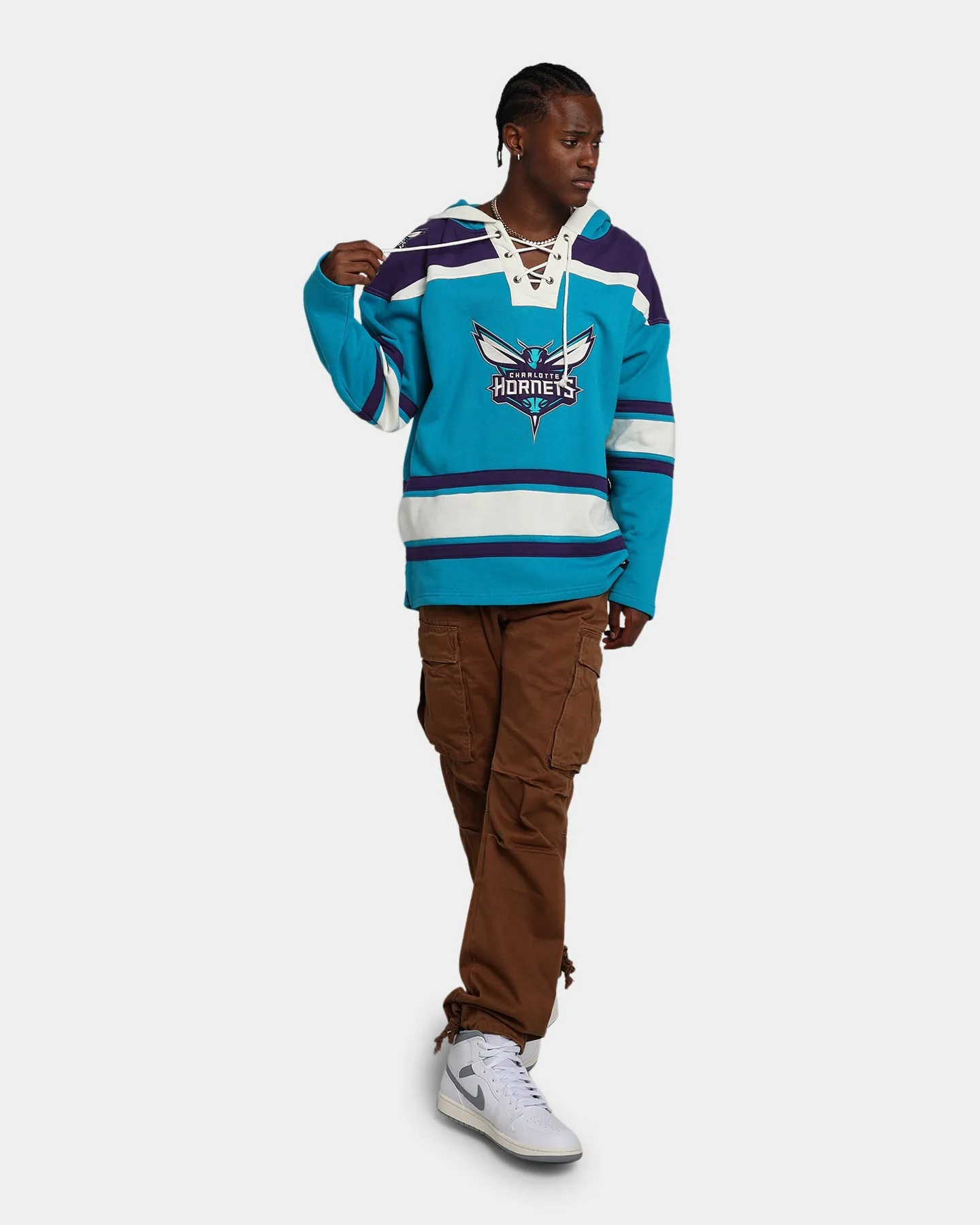 47 Brand Charlotte Hornets Superior Lacer Hoodie Neptune