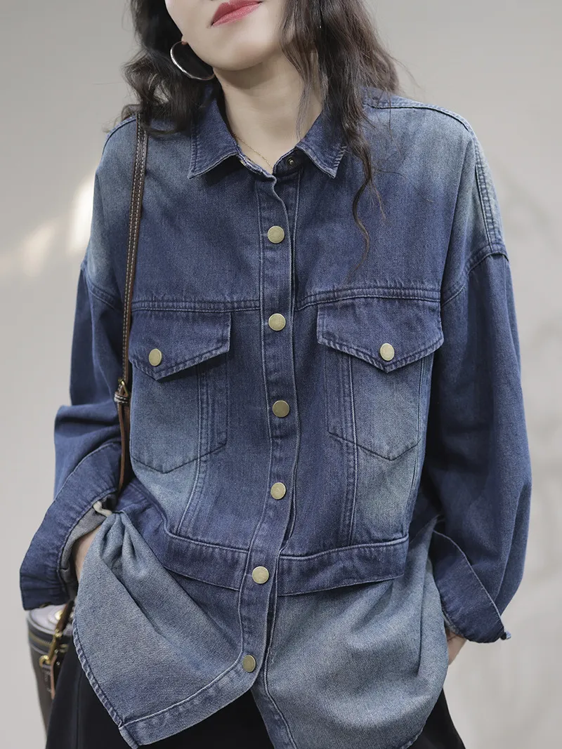 A beautiful Soul Denim Loose Long Sleeves Women's Jacket