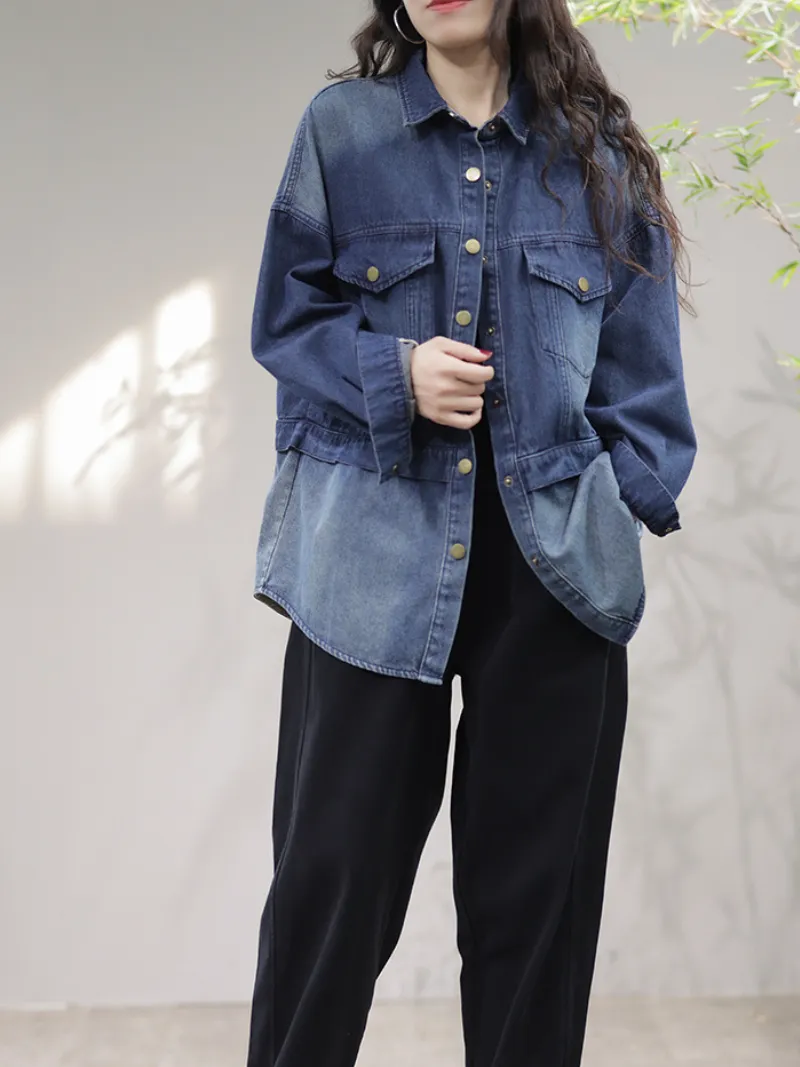 A beautiful Soul Denim Loose Long Sleeves Women's Jacket