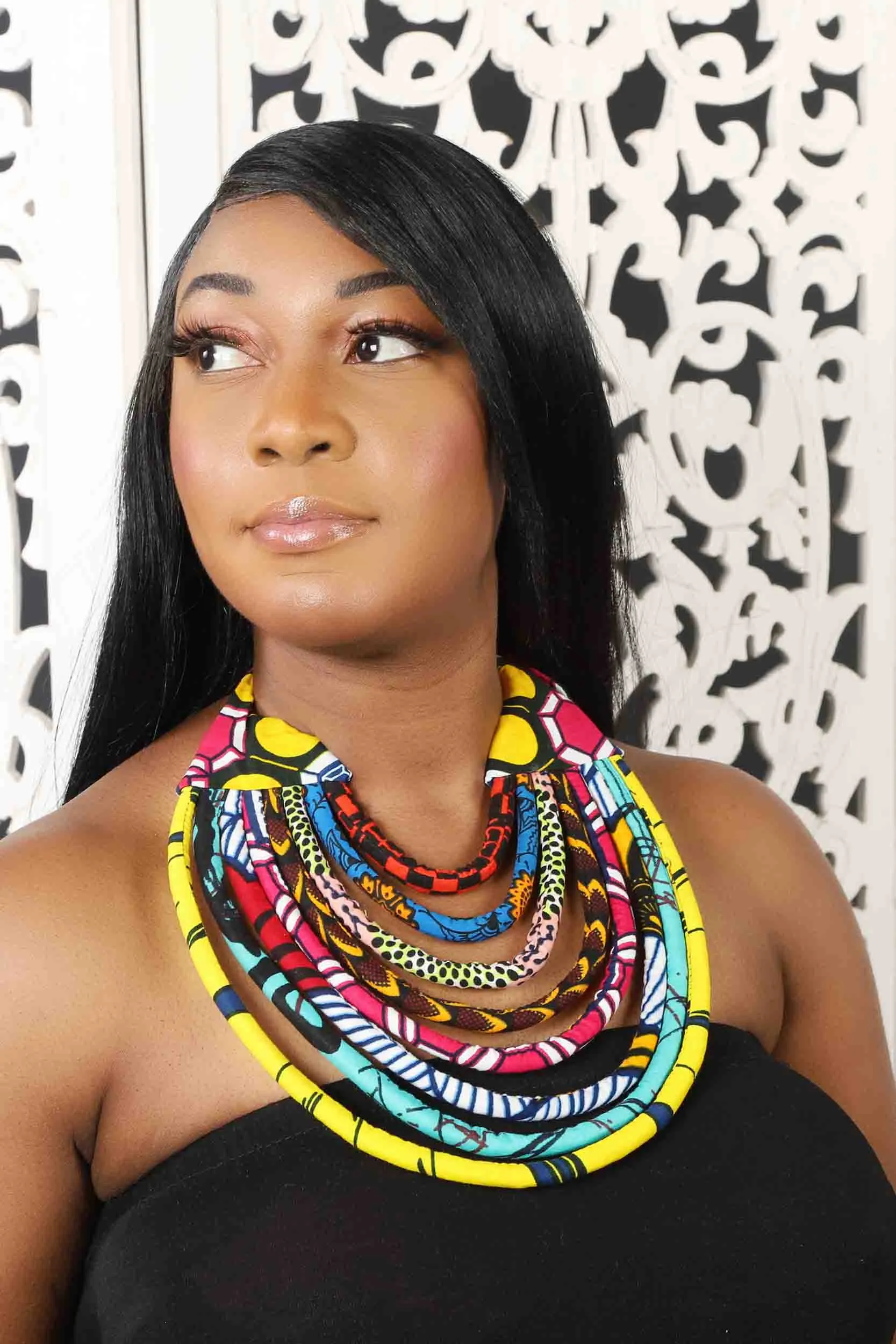 African Print Layered Necklace (Multicolor Set A)