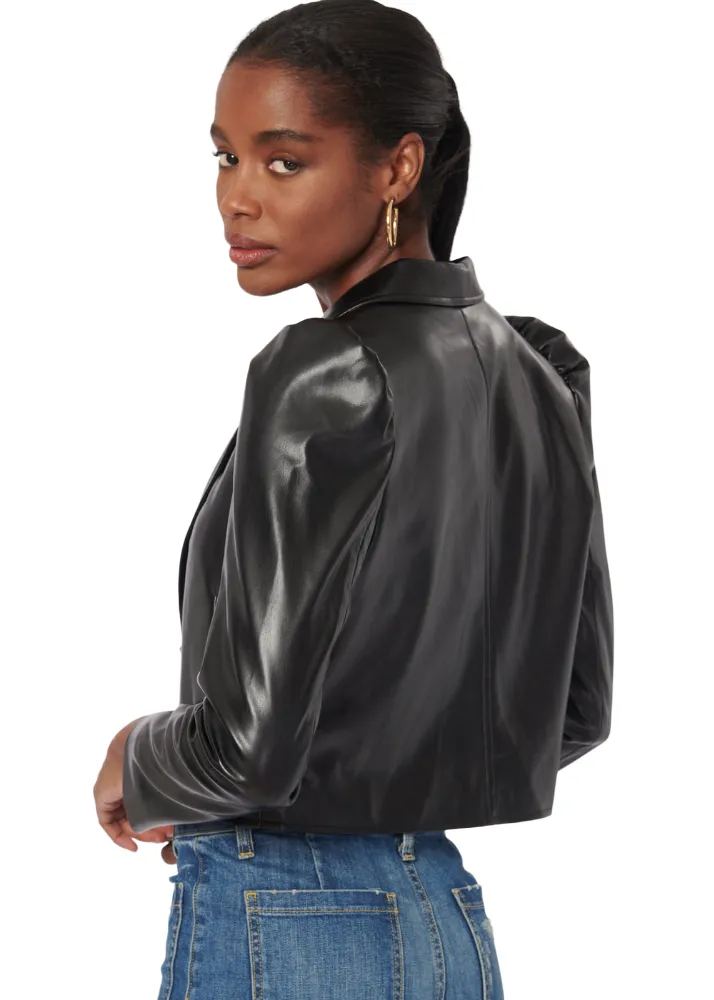 Aliette Vegan Leather Jacket - Black