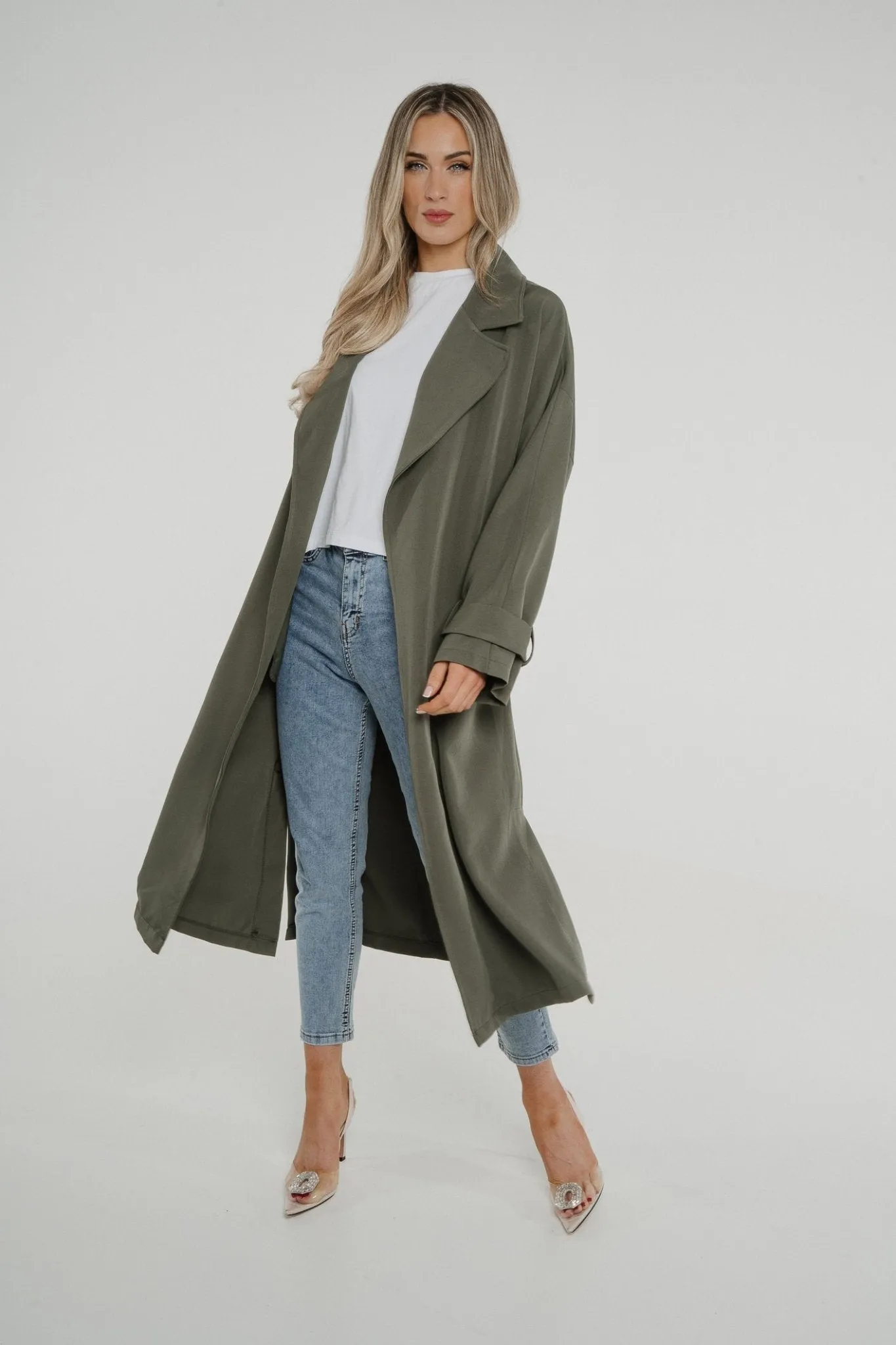 Aria Trench Jacket In Khaki