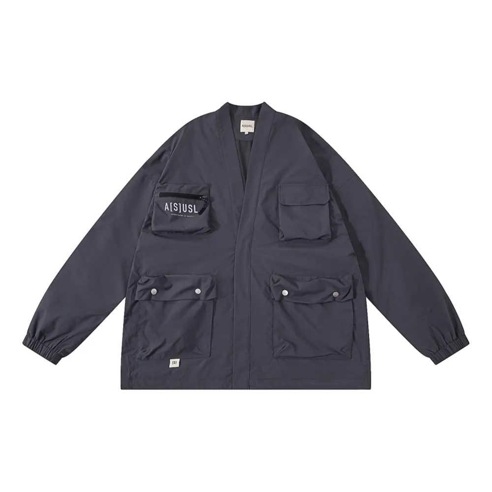 A[S]USL MULTI POCKETS KIMONO-CHARCOAL