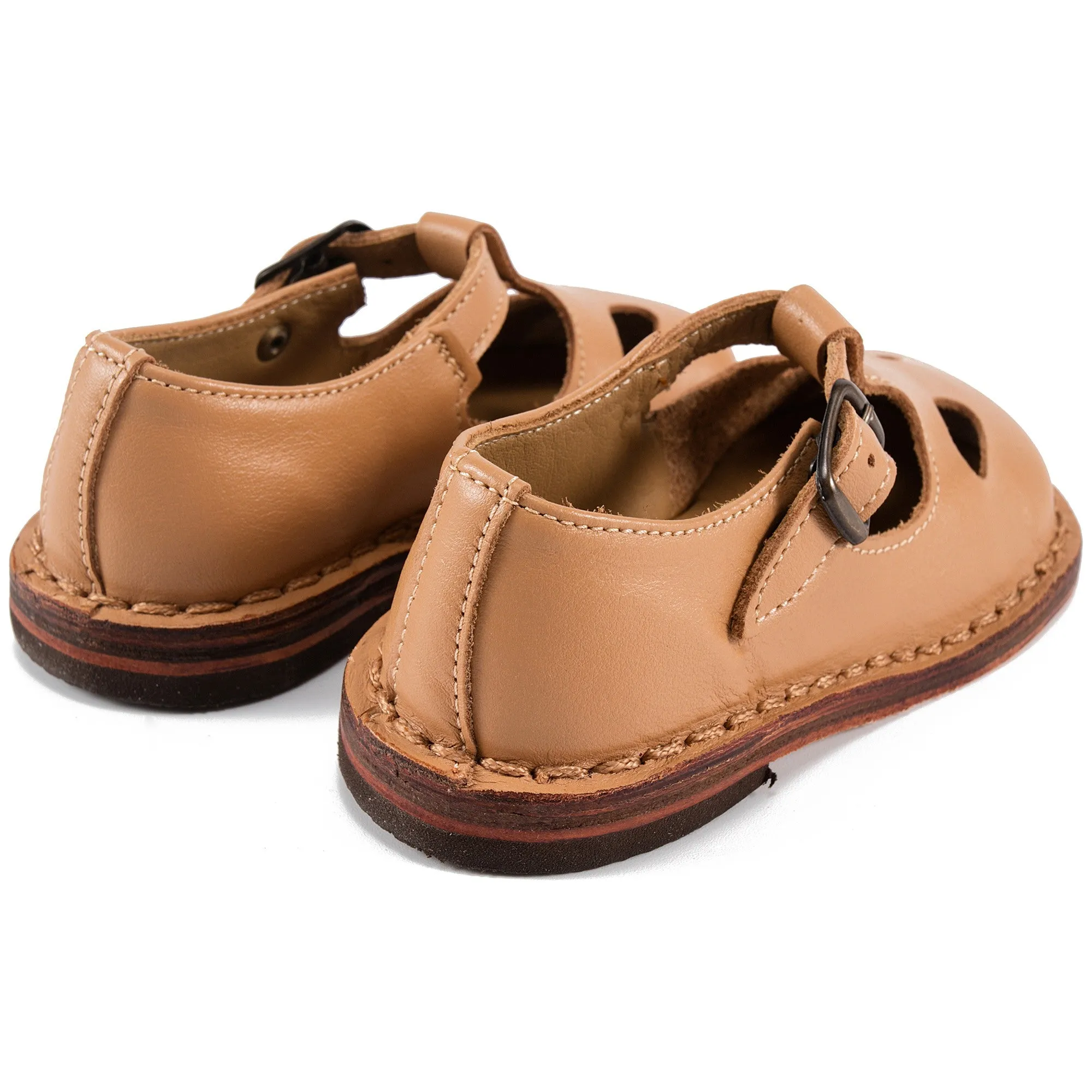 Baby Boys & Girls Beige Leather Shoes