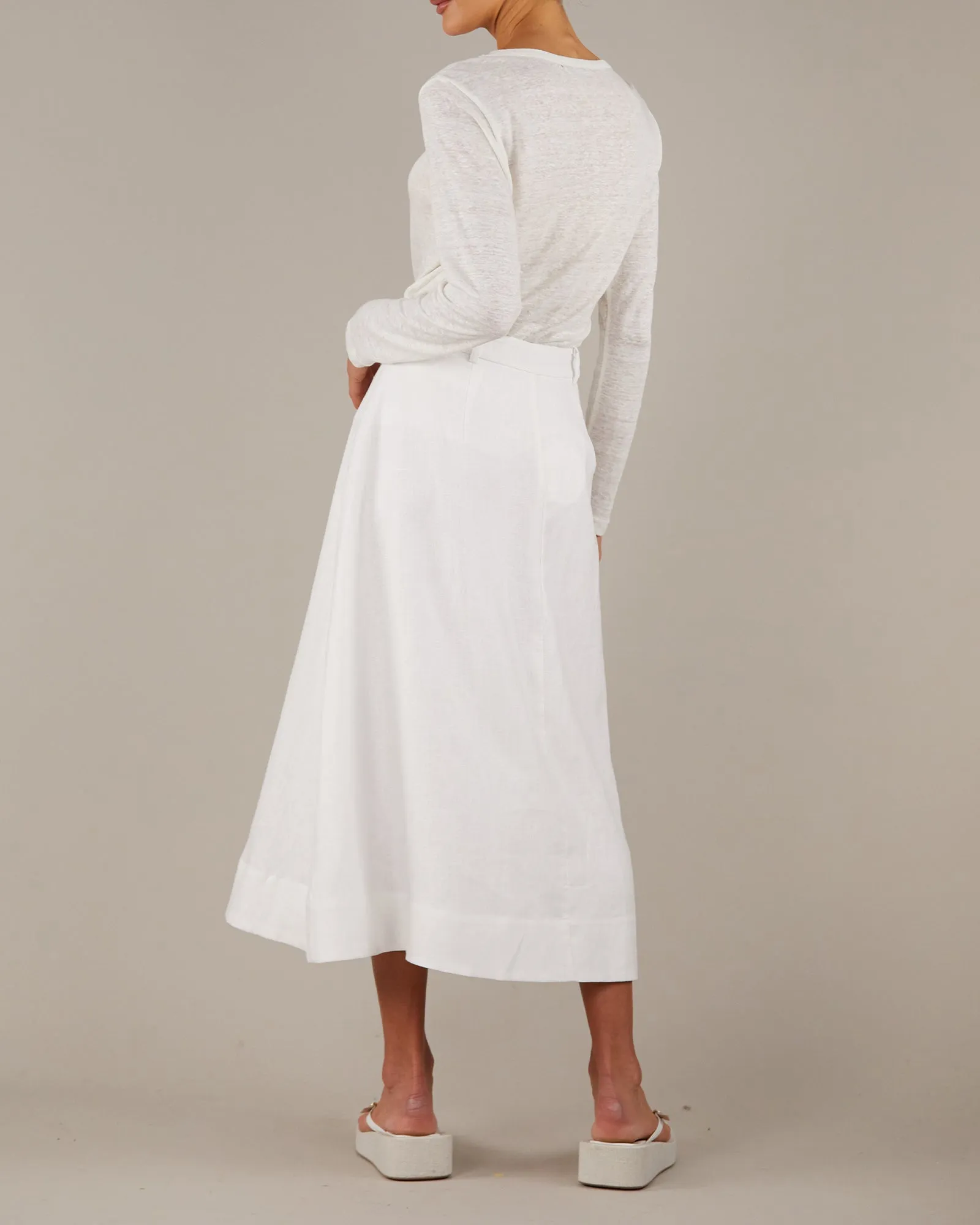 Barossa Linen Skirt - White