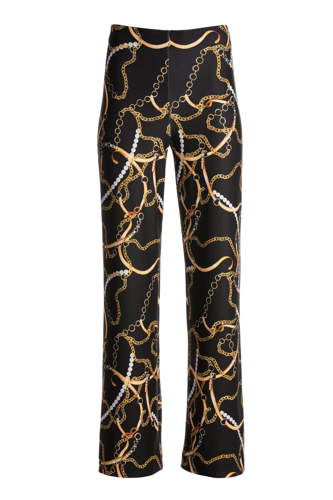 Beyond Travel Status Pearls Print Palazzo Pant Black Multi