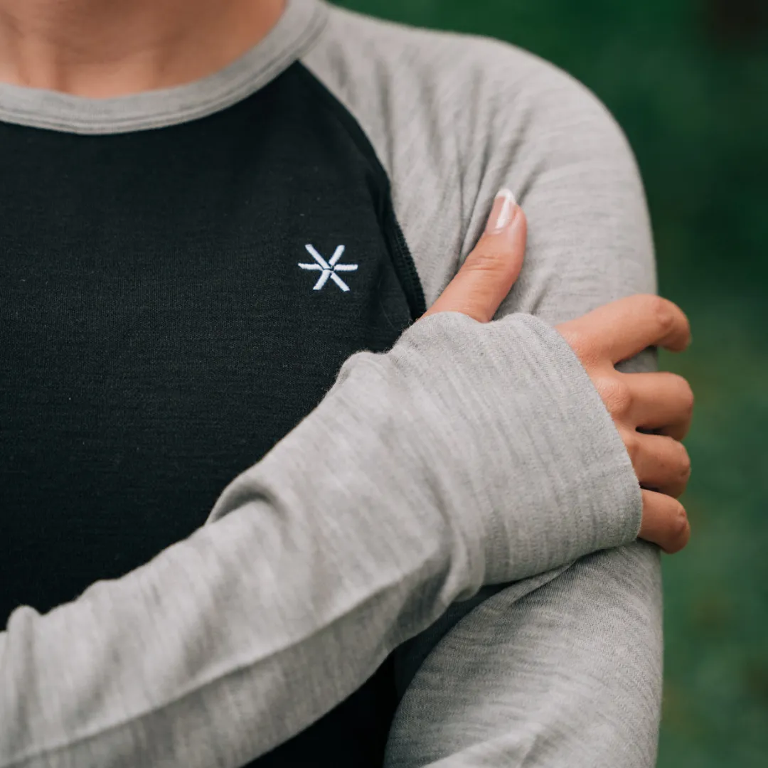 Black 100% Merino Wool Long Sleeve