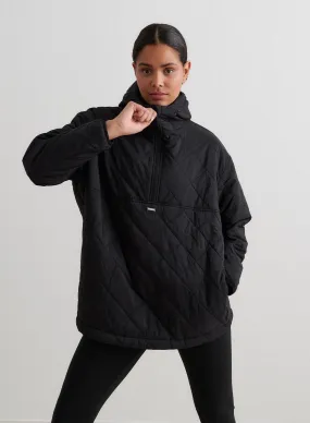 Black Oversized Quilted Anorak