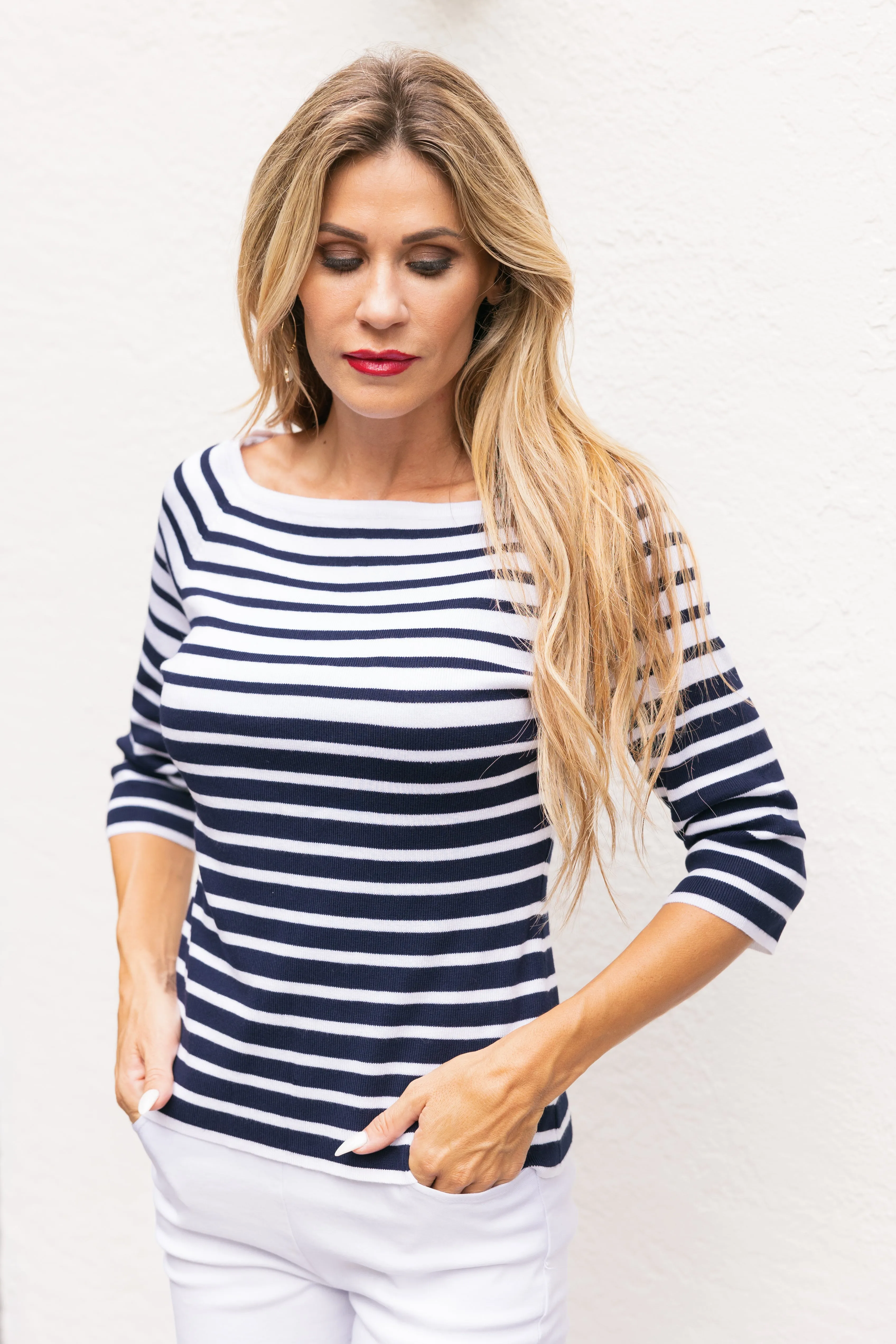 Cape Cod Sweater Stripe Navy