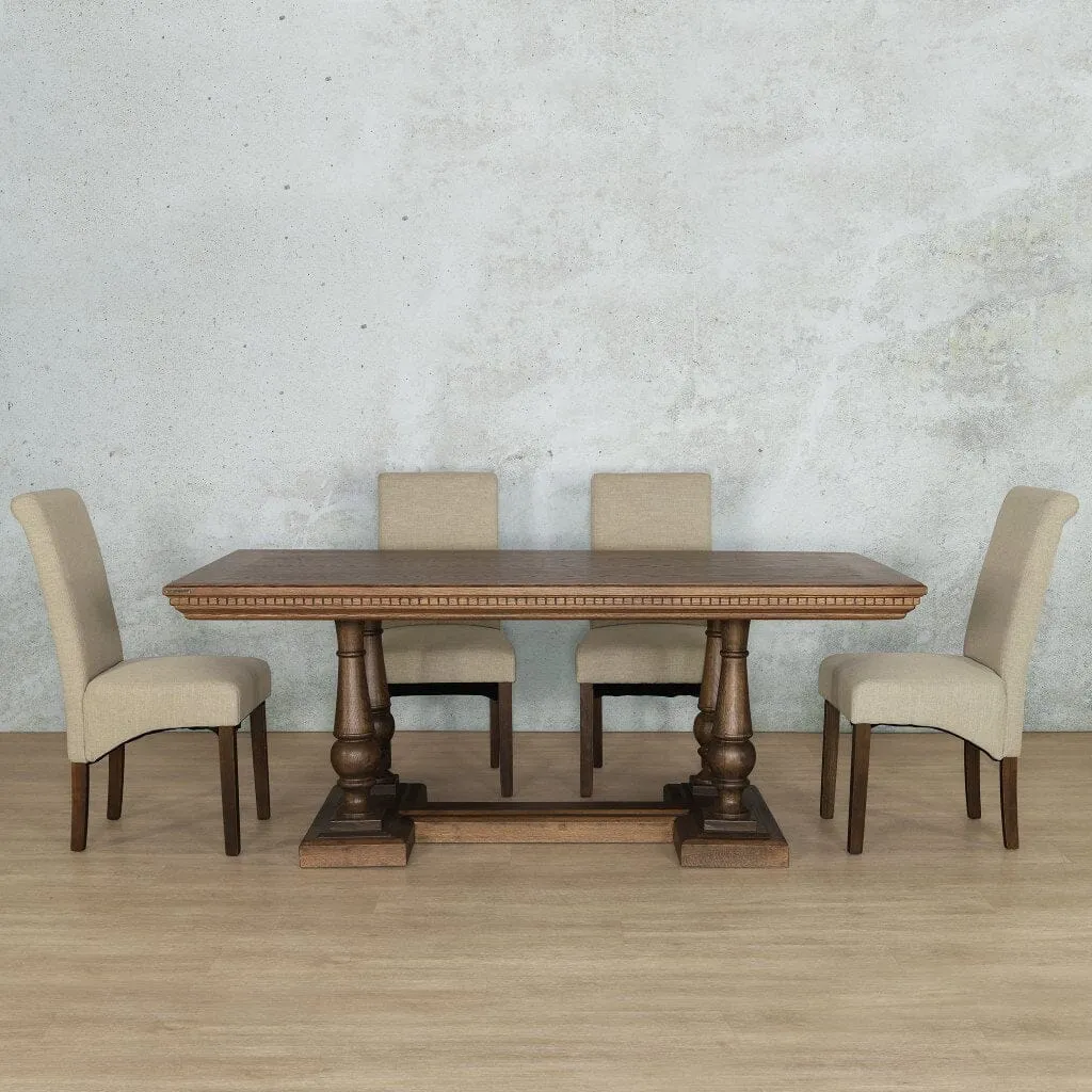 Charlotte Fluted Wood Top & Windsor 6 Seater Dining Set