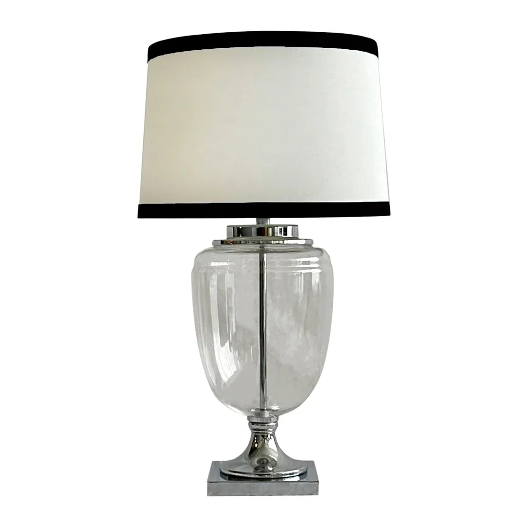 Charlotte Glass and Nickle Lamp Black