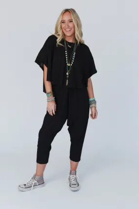 Count On Me Top and Pant Set - Black