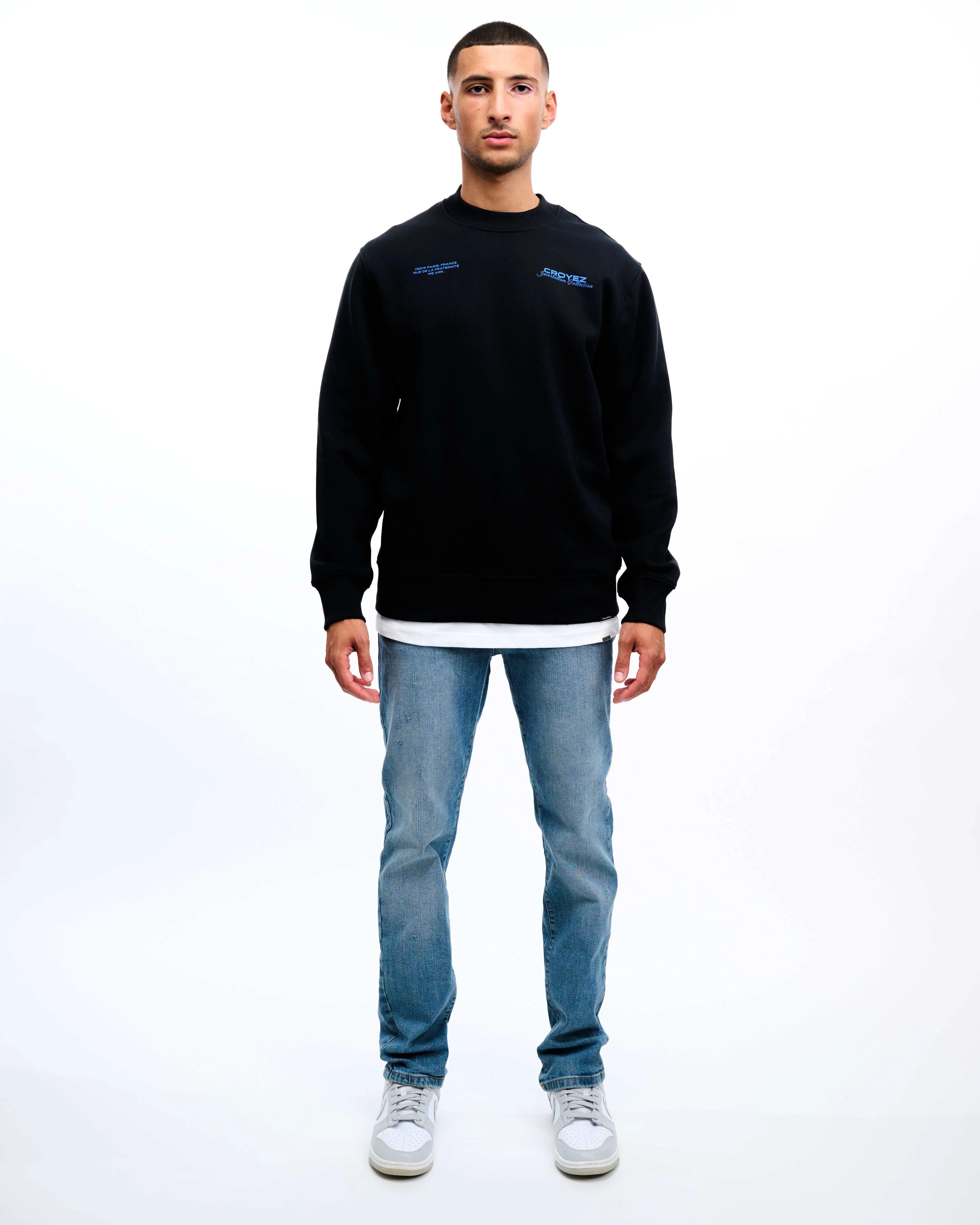 CROYEZ COLLECTION SWEATER - BLACK/COBALT