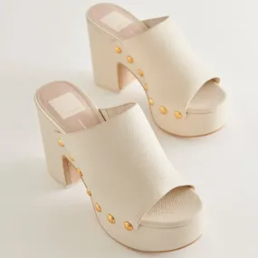 EMOL HEELS OFF WHITE LEATHER