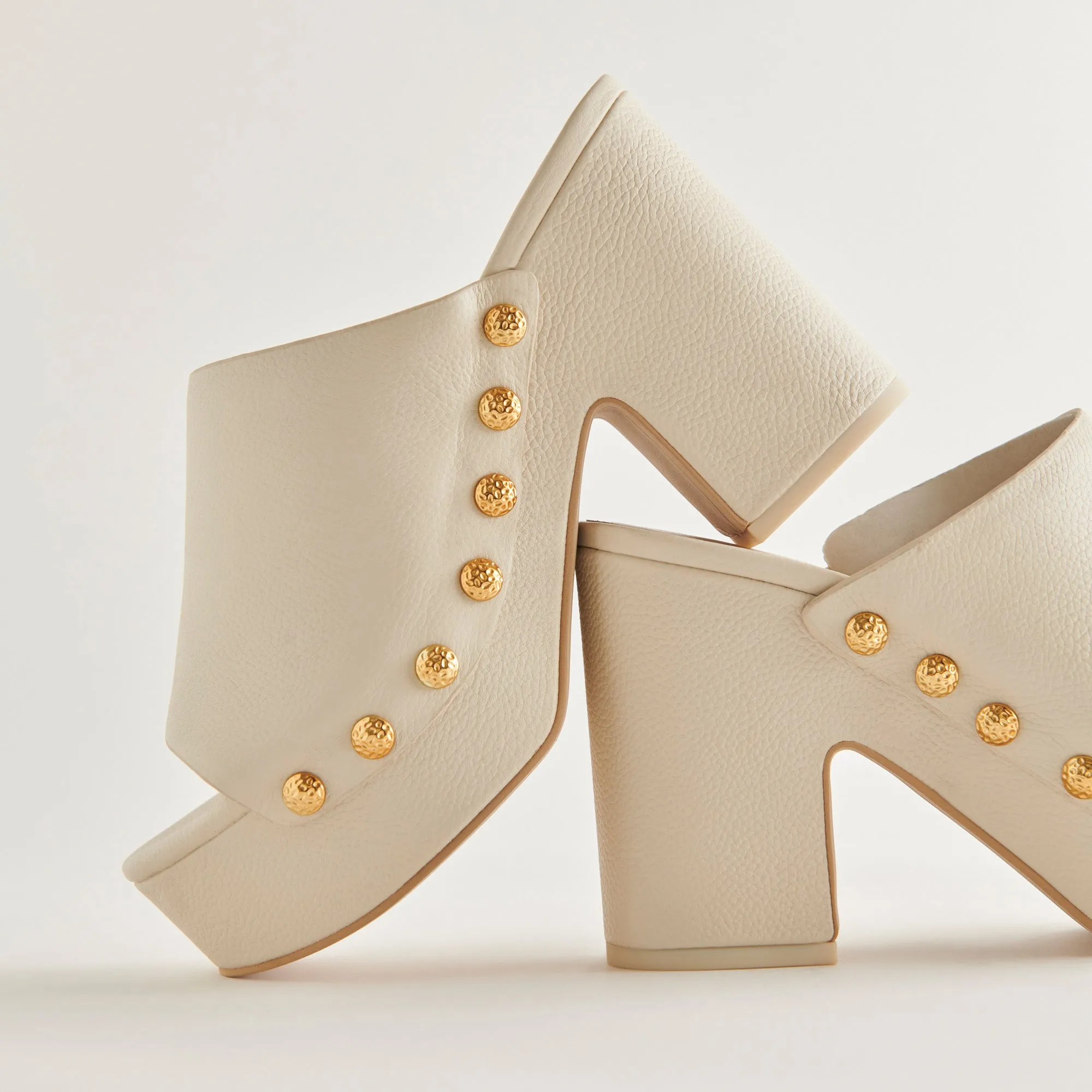 EMOL HEELS OFF WHITE LEATHER