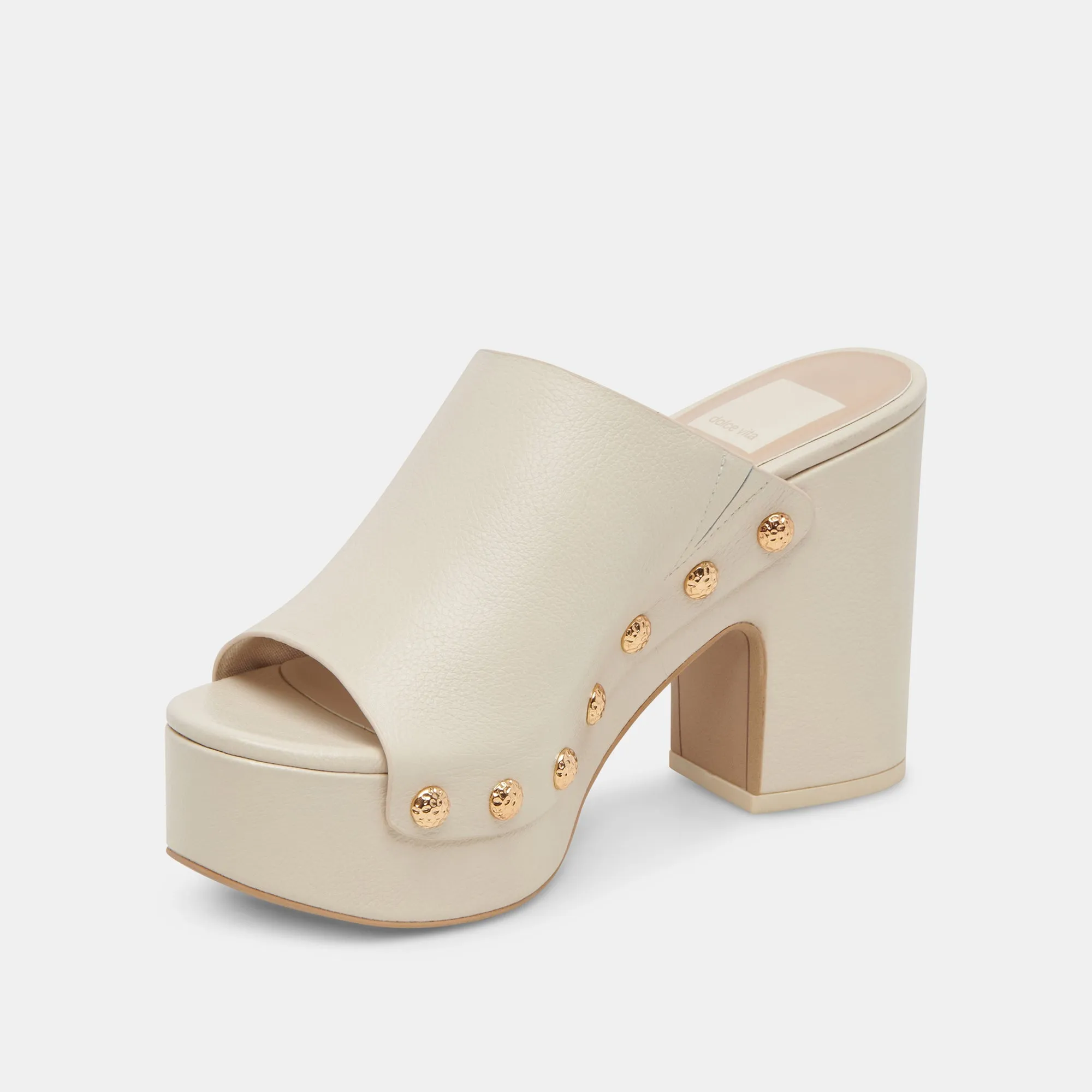 EMOL HEELS OFF WHITE LEATHER