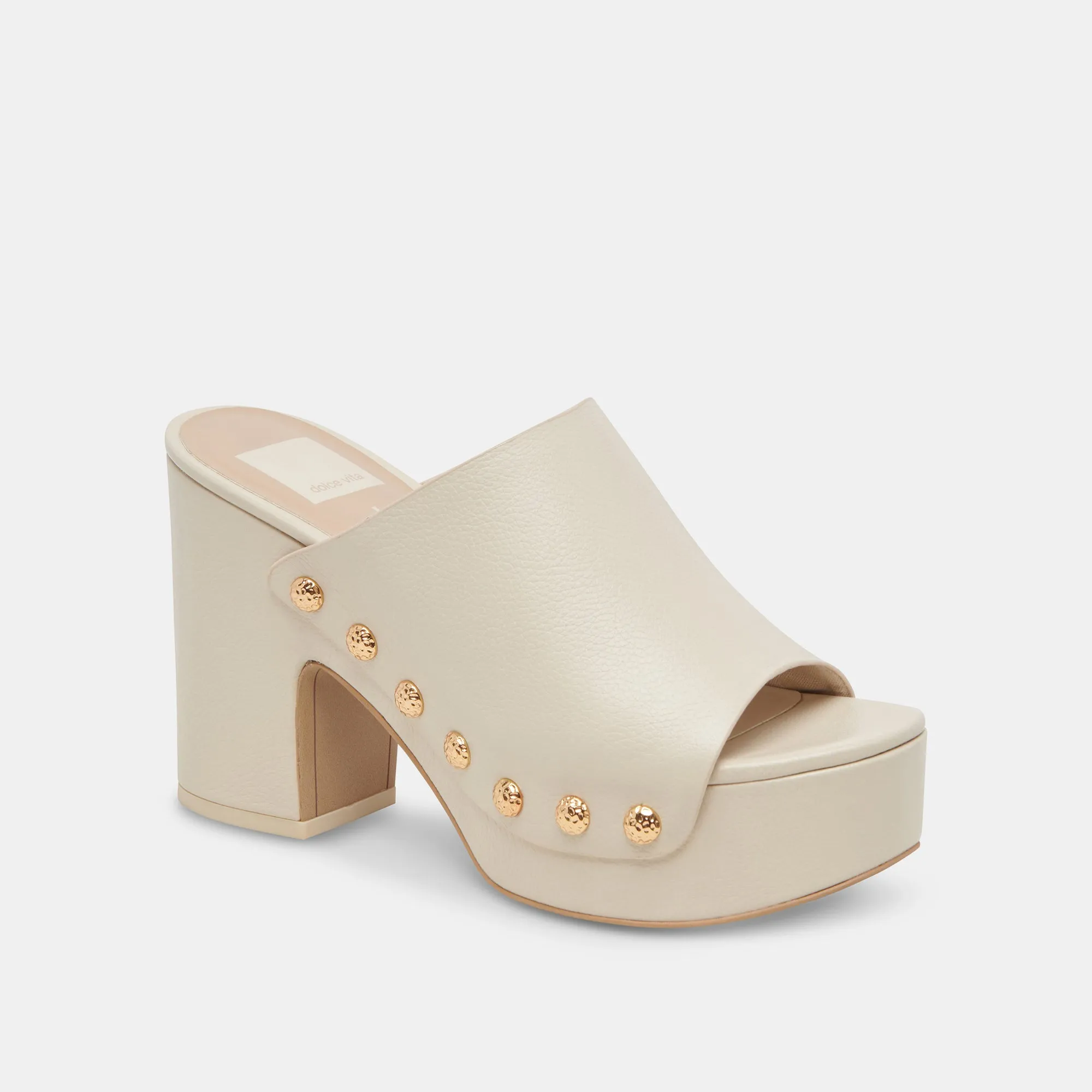 EMOL HEELS OFF WHITE LEATHER