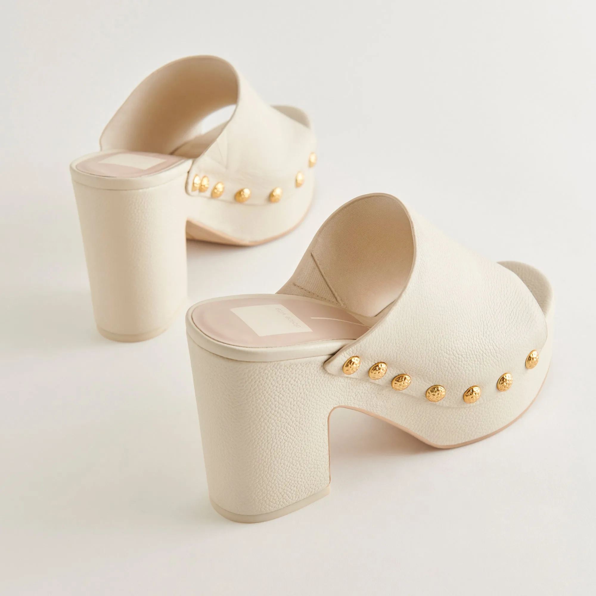 EMOL HEELS OFF WHITE LEATHER