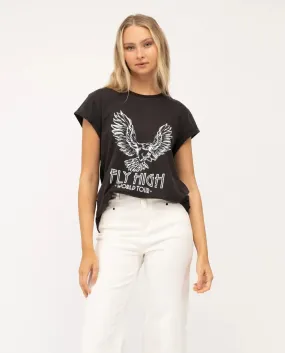 'Fly High' Vintage T'Shirt - Black