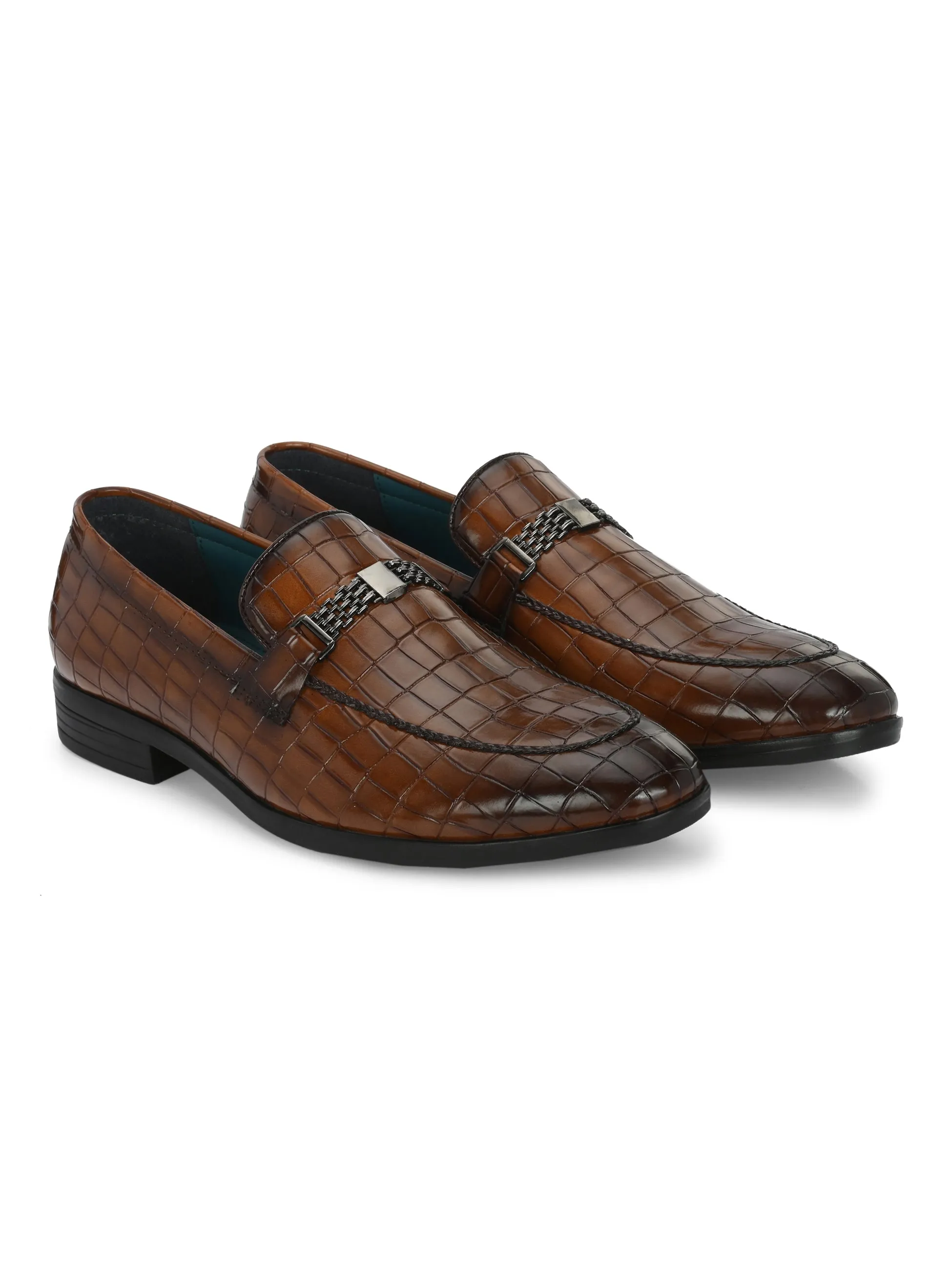 Gianni Tan Buckle Slip-Ons