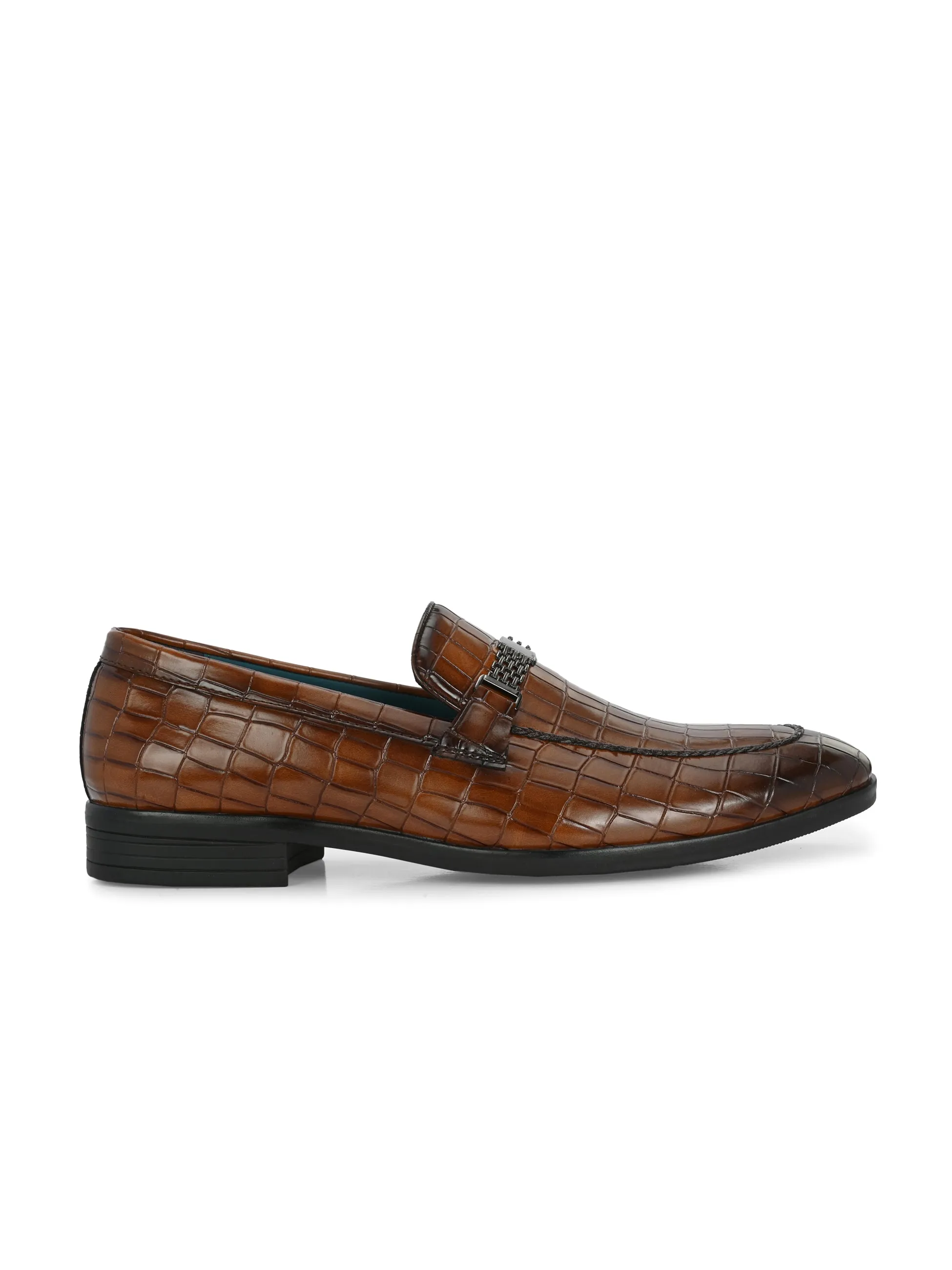 Gianni Tan Buckle Slip-Ons