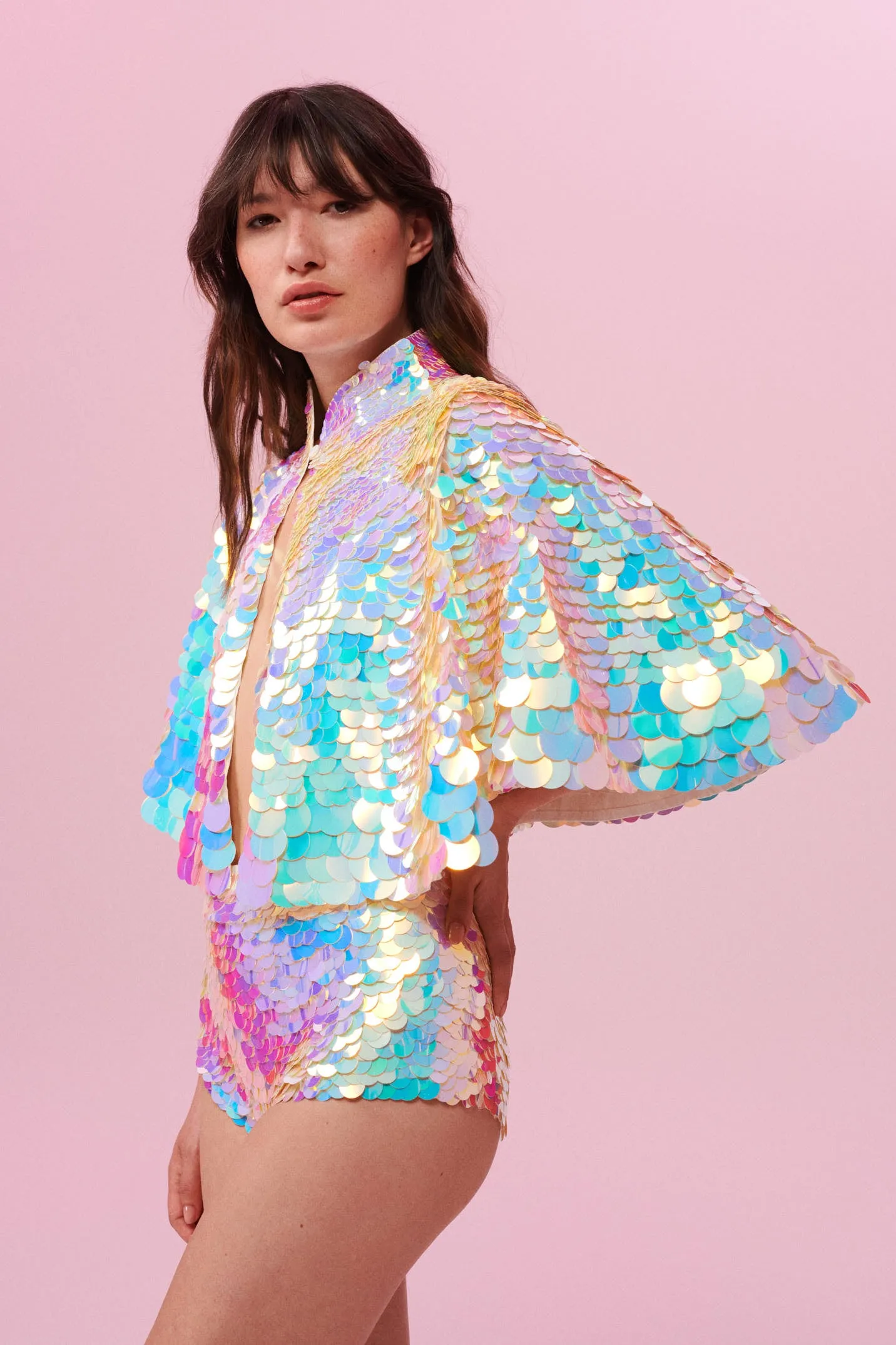 GIGI SEQUIN HOTPANTS - OPAL