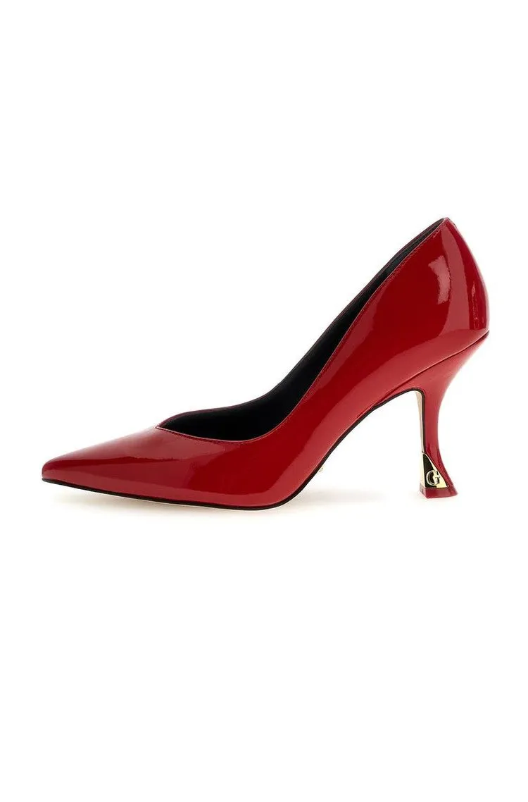 GUESS Leather Patent Court Shoe Red