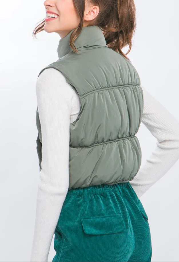 High Neck Puffer Vest