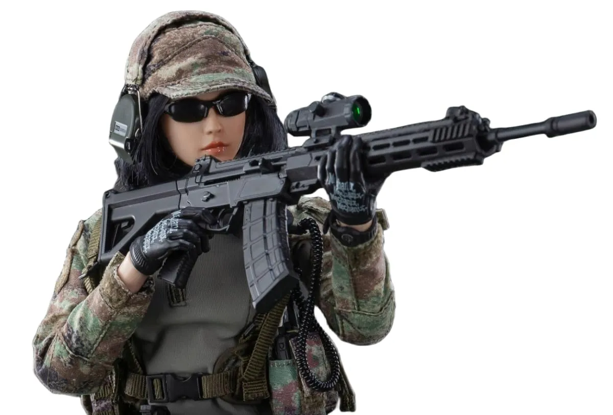 HiPlay FLAGSET Female Collectible Figure: Precision Shooter, Niya, Military Style and Moveable Eye Ball Design, 1:6 Scale Miniature