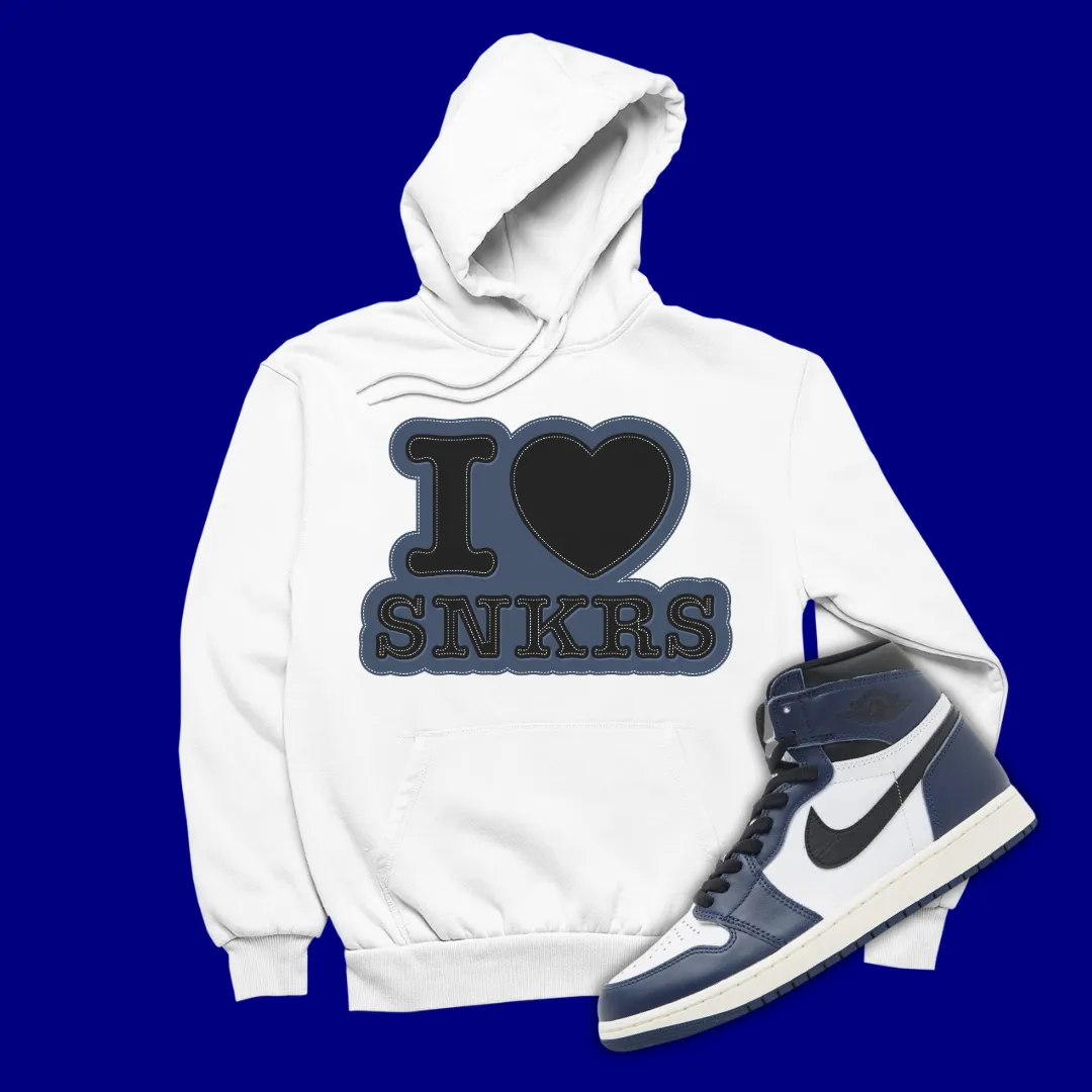 I Love Sneakers Hoodie Matching Jordan 1 High OG Midnight Navy