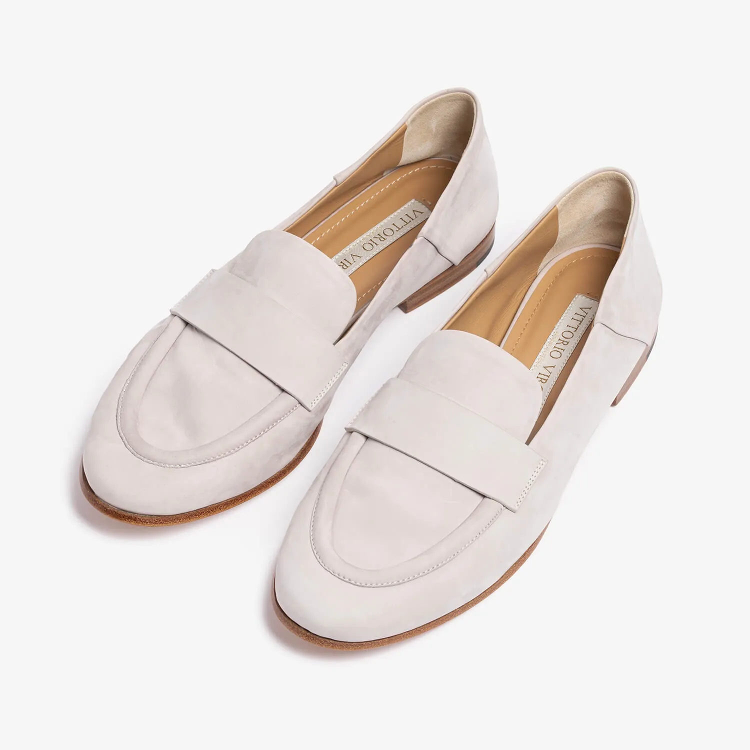 Light grey women's nubuck loafer