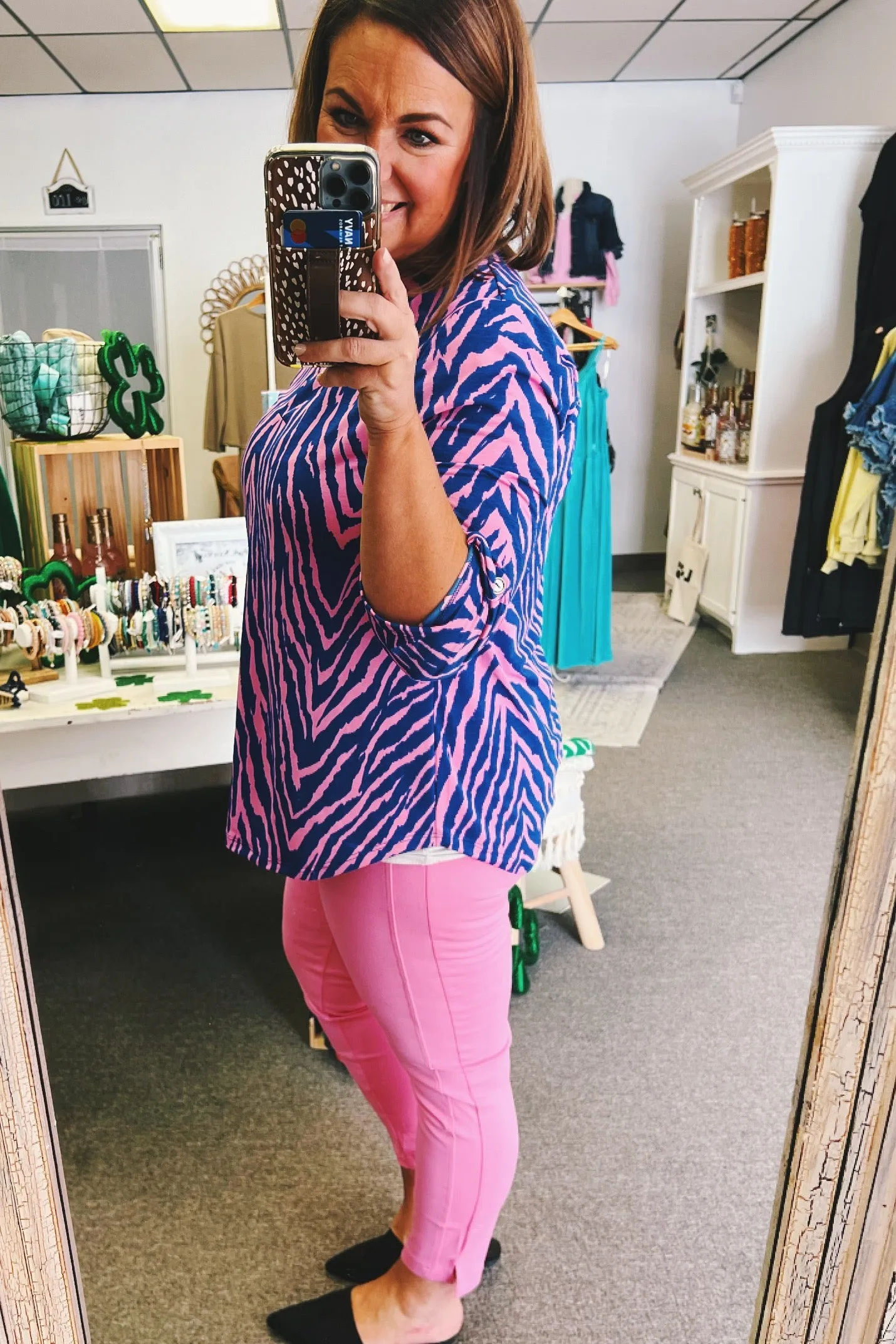 Lizzy Top in Blue Zebra