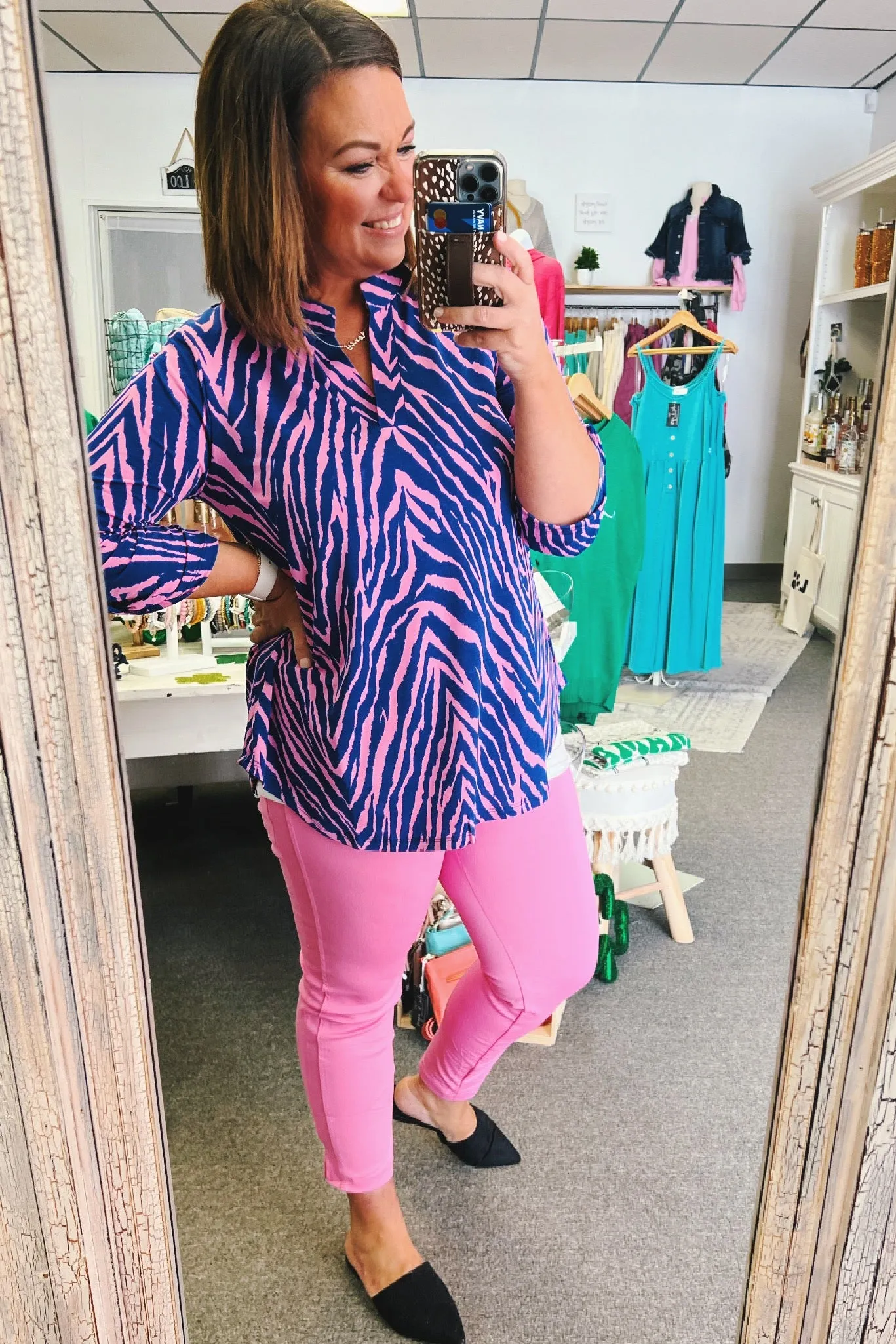 Lizzy Top in Blue Zebra