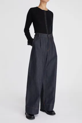 LM Denim Pleat Pant