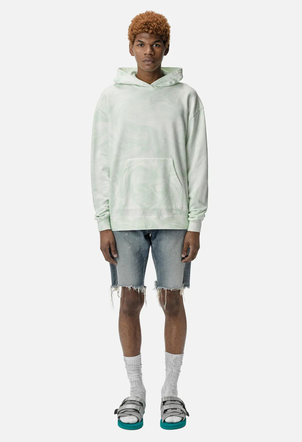 Marble Dye Hoodie / Mint