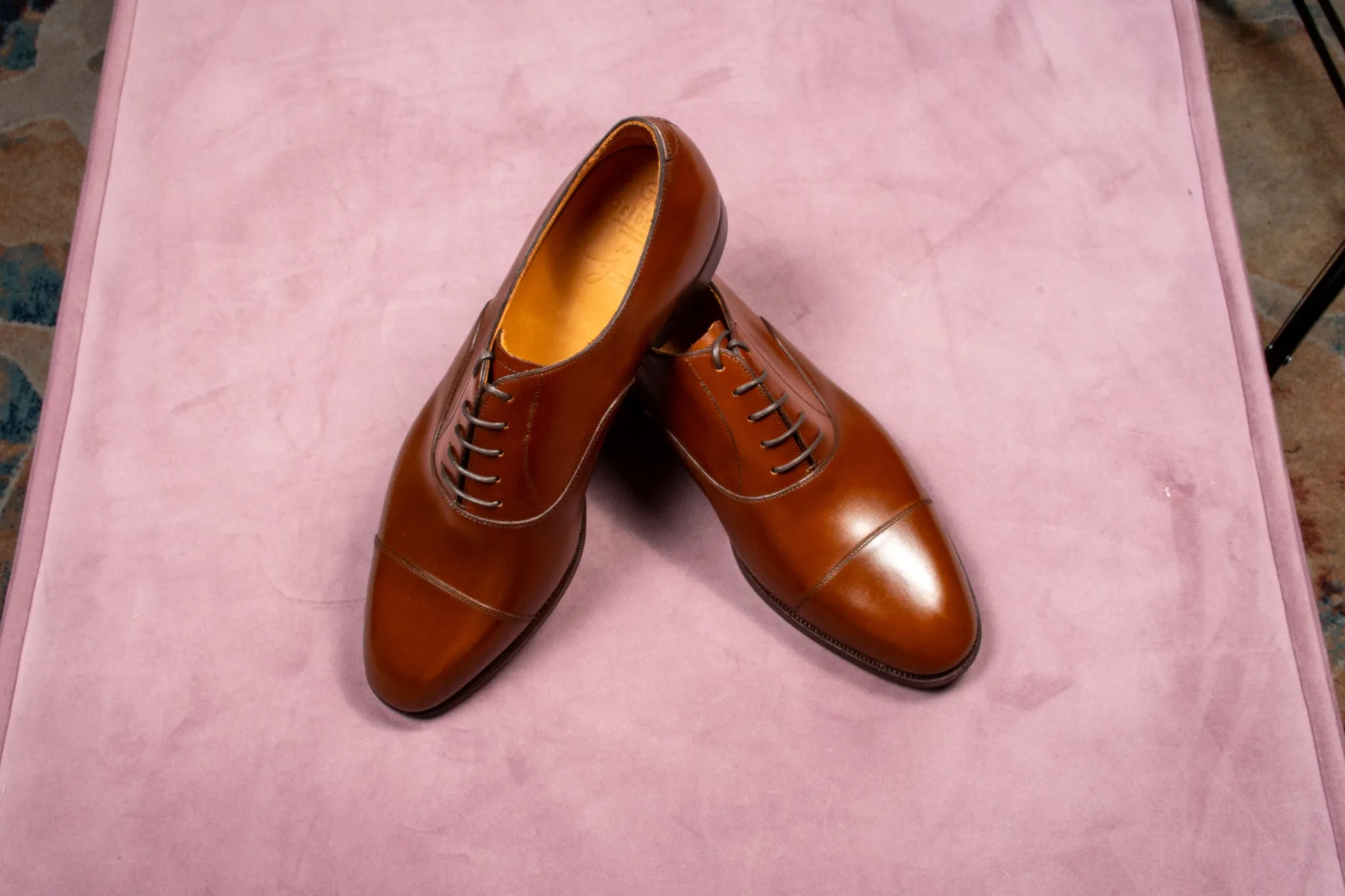 Oriental Harnett Chestnut Box Calf Leather Oxford Shoes - UK 9.5