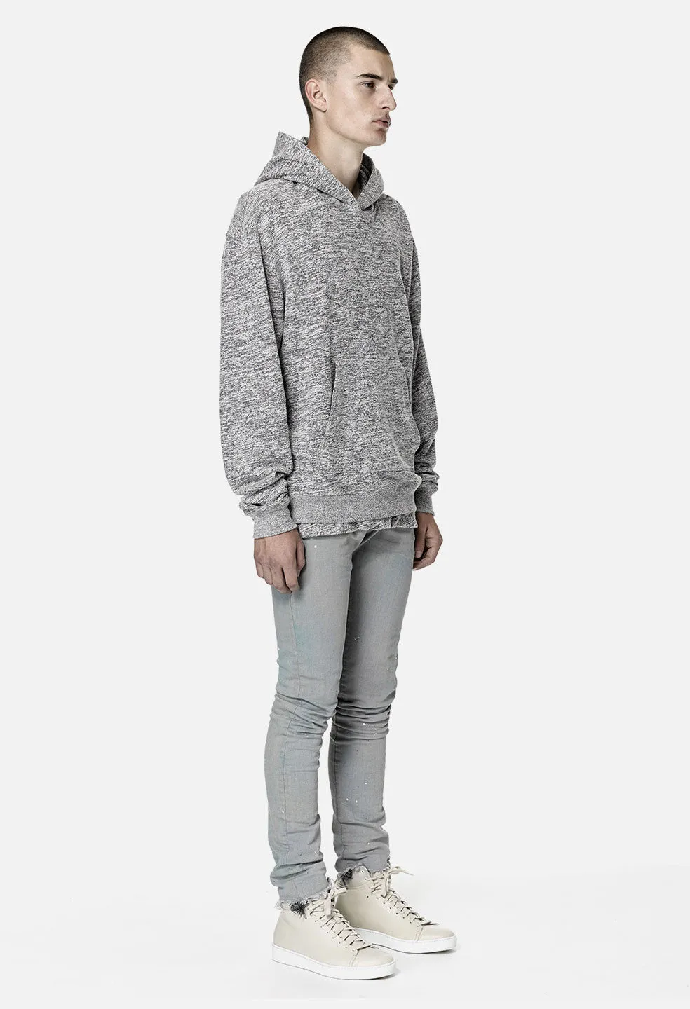 Oversized Cropped Hoodie / Co-Mix Grey