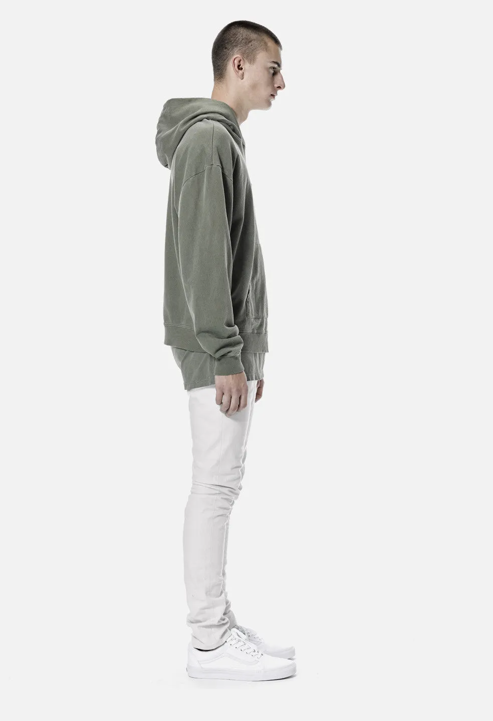 Oversized Cropped Hoodie / Olive