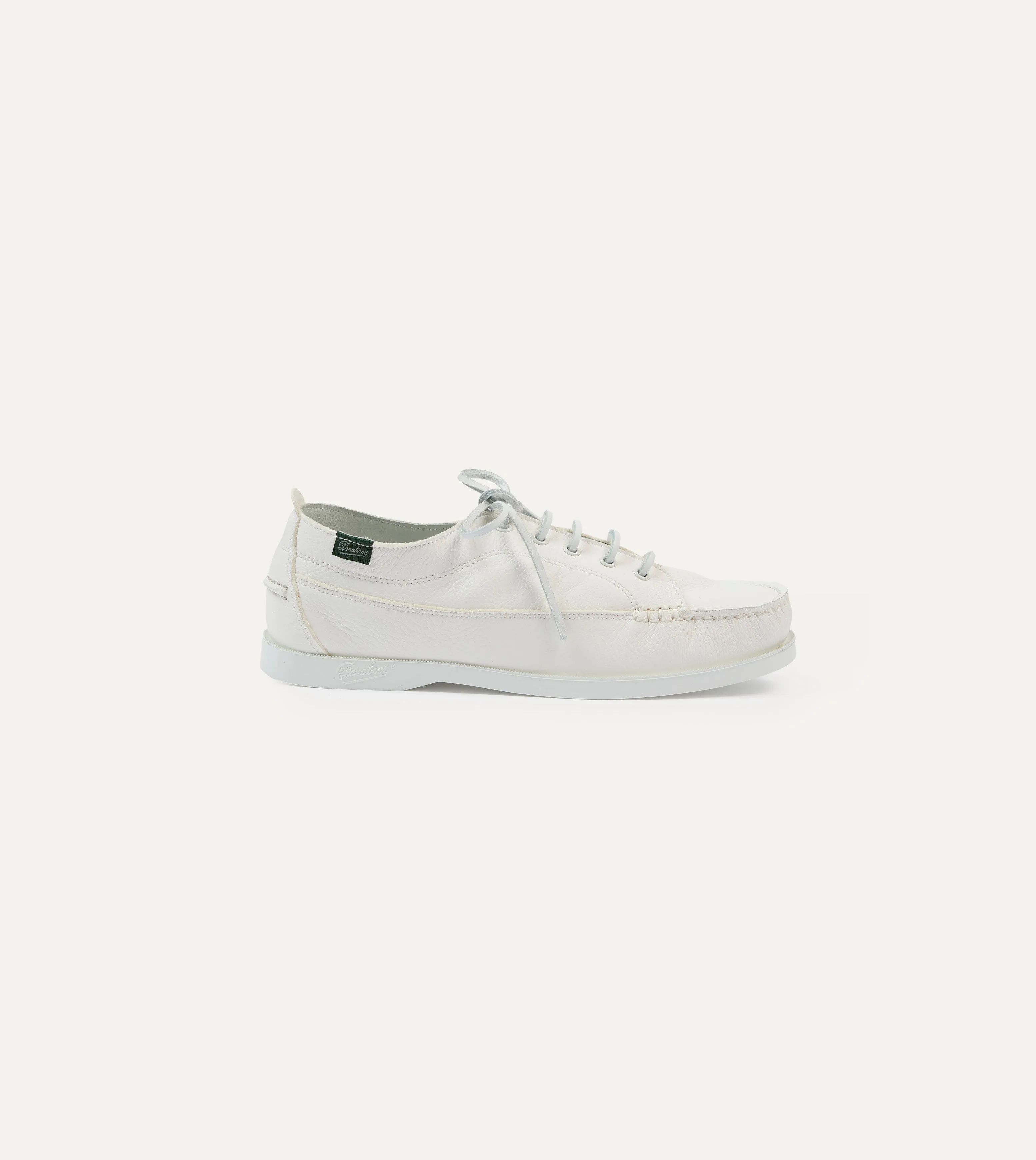 Paraboot Malibu White Deer Leather Boat Shoe