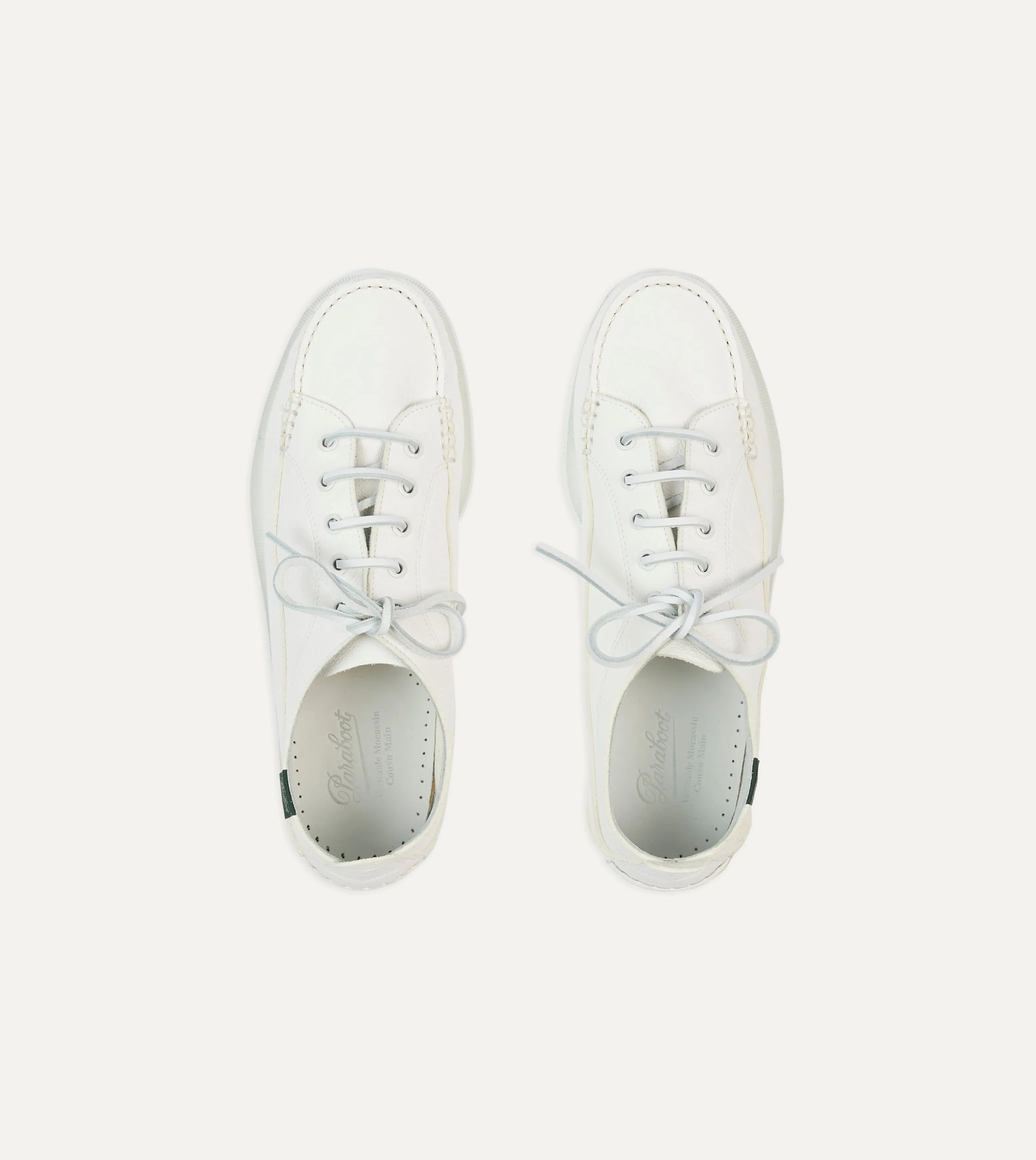 Paraboot Malibu White Deer Leather Boat Shoe