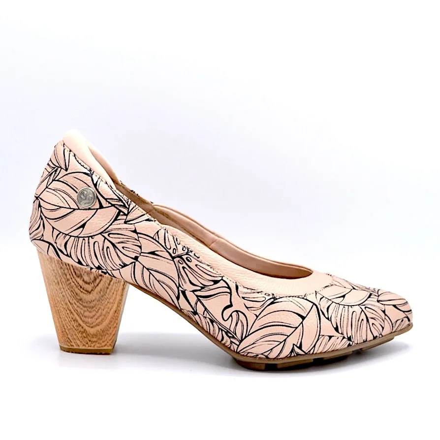 RHYME MID HEEL - ROSE PRINT LEATHER