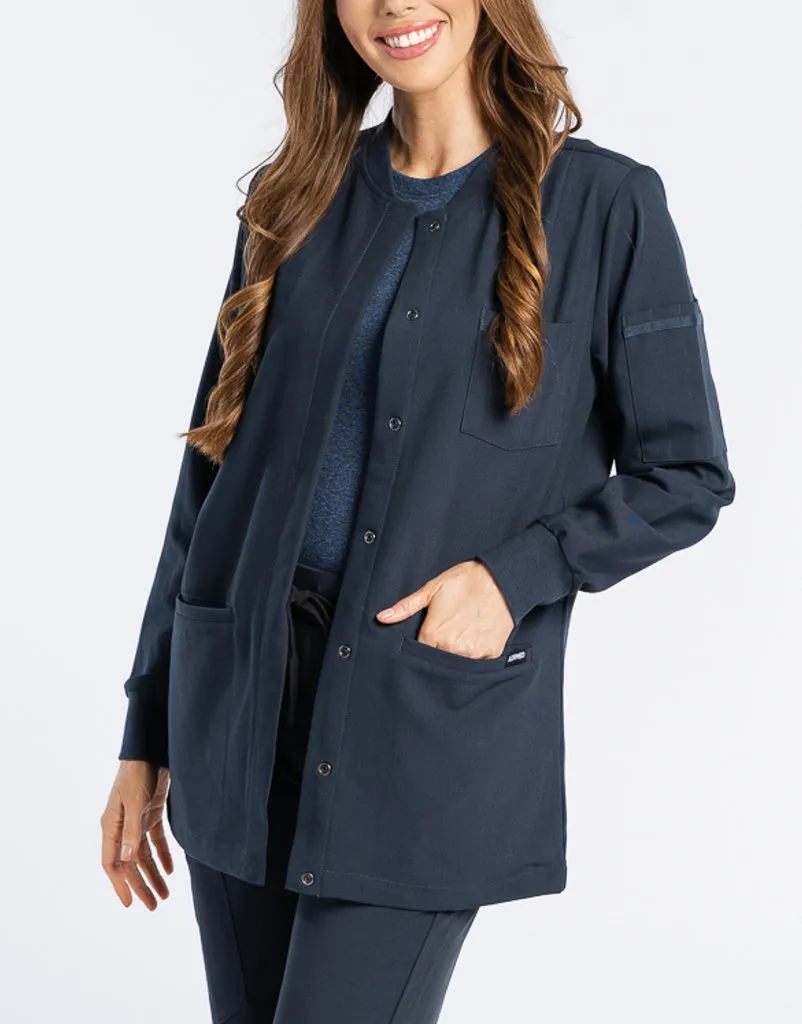 Scrub Jacket Button Up - Midnight Navy