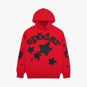 Sp5der 'Beluga' Pullover Hoodie Red / Black FW23