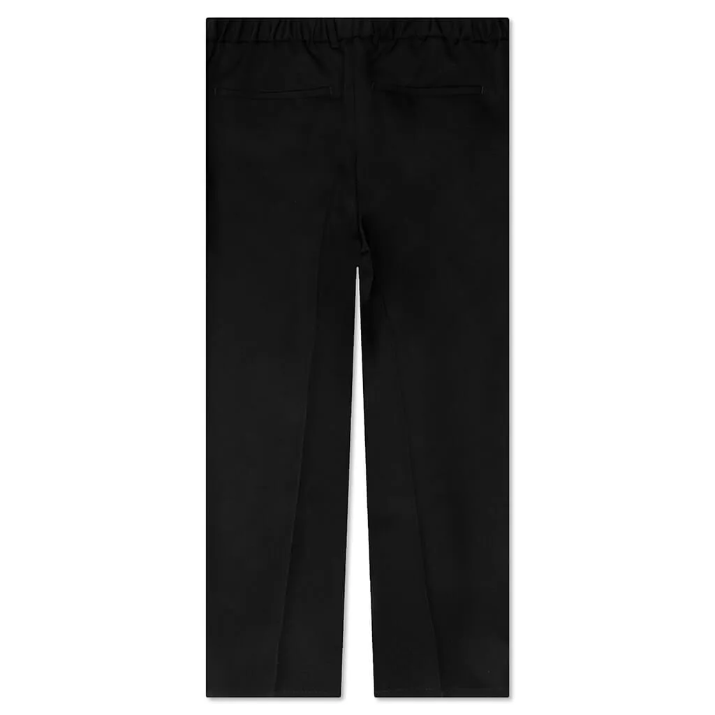 Straight Leg Wool Trouser - Black