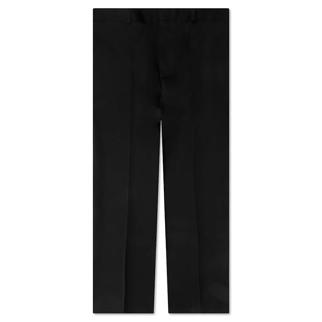 Straight Leg Wool Trouser - Black