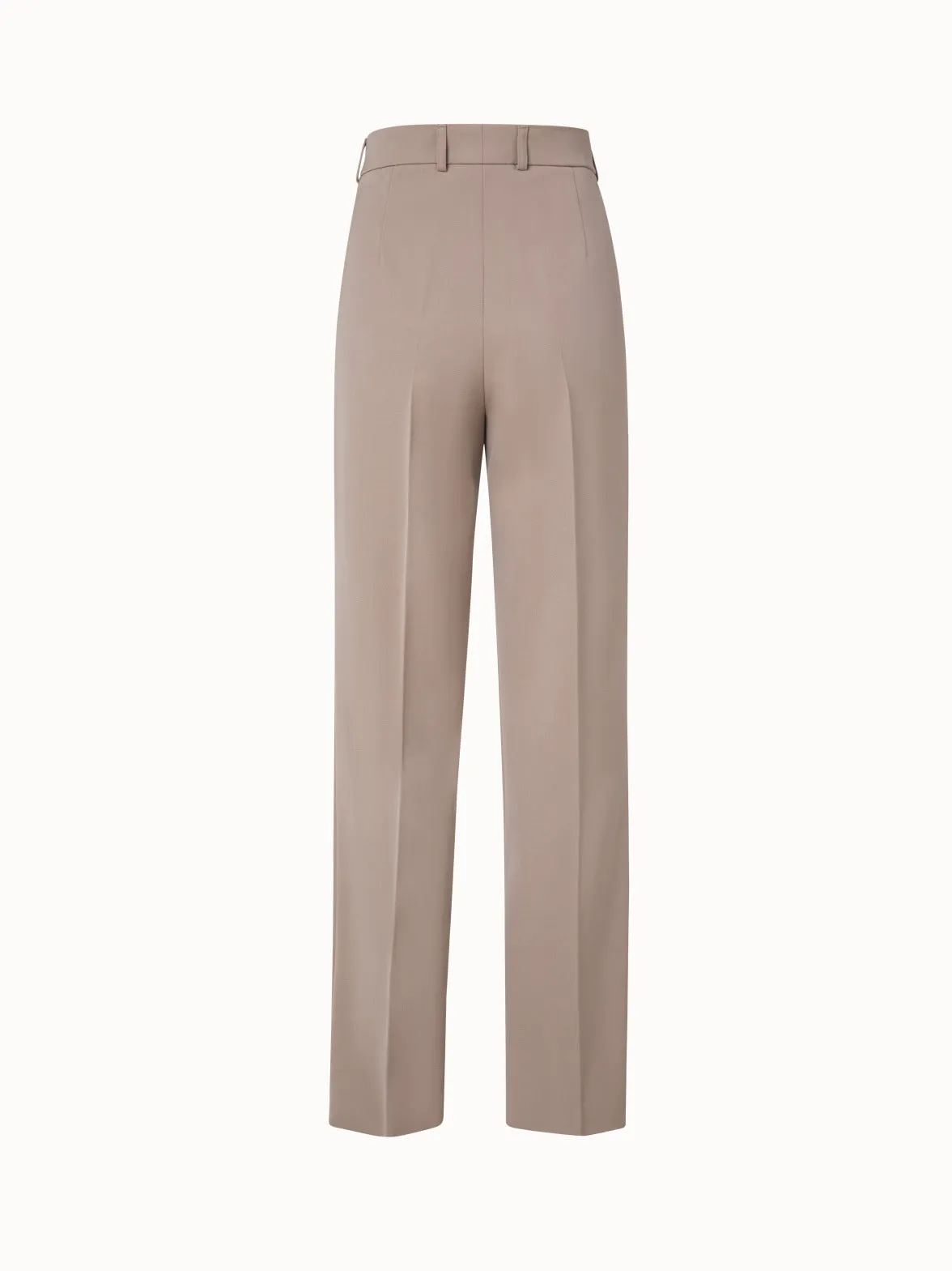 Tapered Hose aus Woll-Gabardine mit Bundfalten