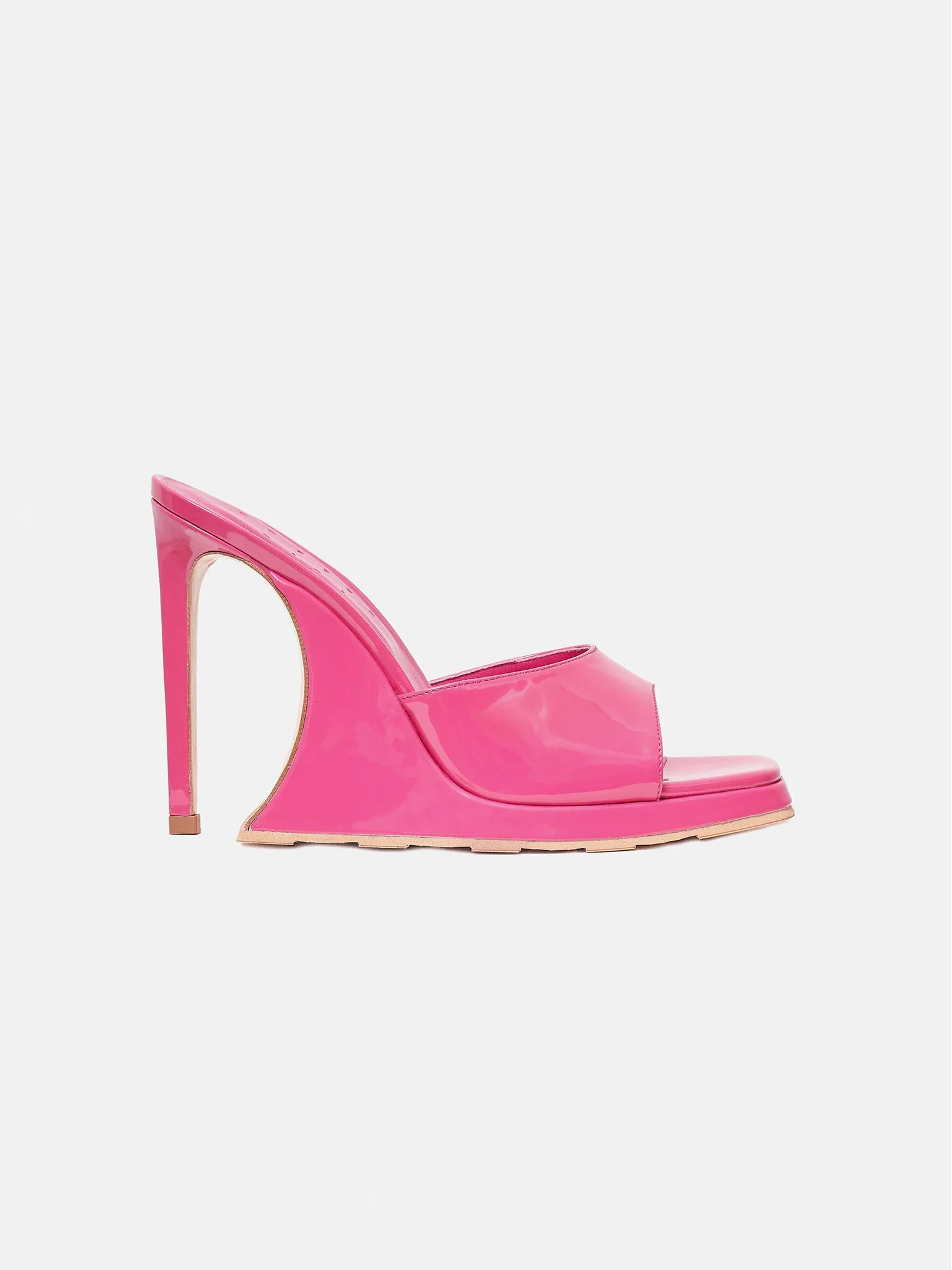 Ursula Mules Patent Leather Harlot Pink